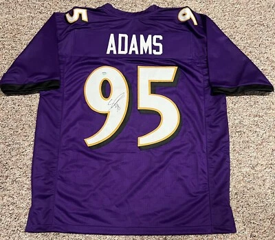 SAM ADAMS SB Champ Signed Autographed Auto Baltimore Ravens Custom Jersey PSA - Image 1 of 3