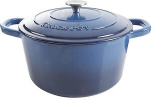 Crock-Pot Artisan Round Enameled Cast Iron Dutch Oven, 7-Quart, Sapphire Blue