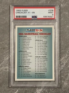 1993 Fleer Basketball Michael Jordan Bulls HOF #238 PSA 9 Checklist 1-85 - Picture 1 of 2