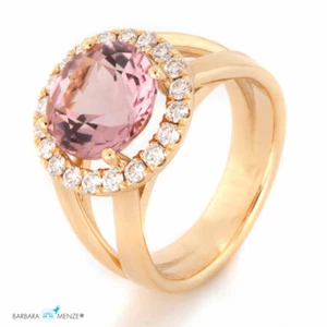 Ring 750/- Roségold Rosa Morganit + 20 Brillanten RW 56 by Barbara Menze (22422) - Bild 1 von 12