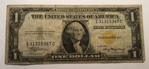 1935 A  $1 One Dollar North Africa Yellow Note Emergency WWII Cover