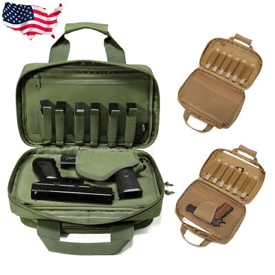 Tactical Concealed Carry Gun Holster Range Bag with 2 Pistol Cases w/ Mag Pouch - Image 1 of 4