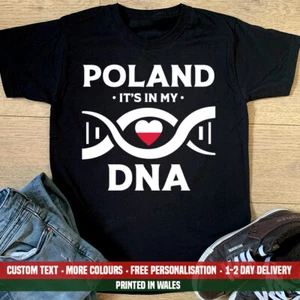 Maglietta Polonia It's My DNA polacco papà UE calcio papà compleanno regalo top - Foto 1 di 1