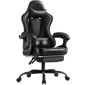 Gaming Chair with Footrest and Massage Lumbar Support, Ergonomic Computer Cha... - Picture 1 of 7