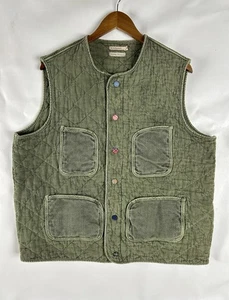USA Dr. Collectors Teddy Forever Quilted Vest Button Up Olive Green Mens Sz XL - Picture 1 of 12