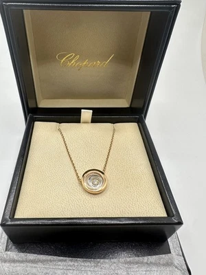 Chopard Happy Spirit Necklace 18k Rose & White Gold Ladies Pendant 798231-9001 - Image 1 of 3
