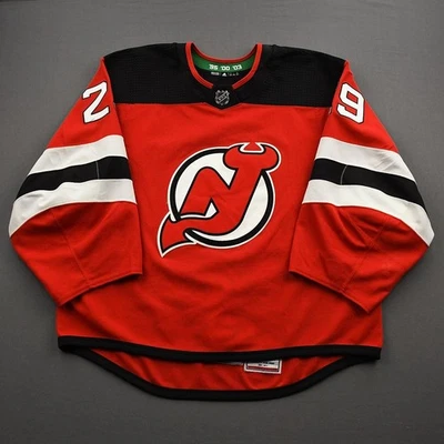 2020-21 Mackenzie Blackwood New Jersey Devils игровая б/у поношенная хоккейная футболка - Изображение 1 из 4