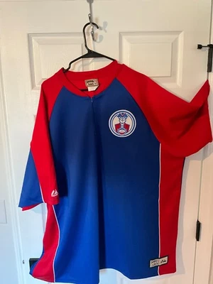 Majestic Men’s Virginia Squires Hardwood Classics 1/4 zip Blue/Red 3XL ABA NBA - Image 1 of 4