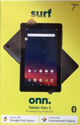 New ONN. Surf Gen 3 7" 32GB Tablet Quad-Core (2022) Wi-Fi Android 11 -Charcoal - Image 1 of 4