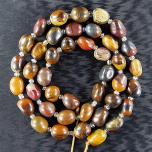 Tumbled Tiger's Eye / Iron 16" Nugget Strand EJ701000 - Picture 1 of 2