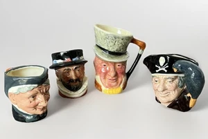 Vtg Toby Mini Doulton & Co D6512 Long John Silver & Beefeater 2.5” Granny D6520 - Picture 1 of 21