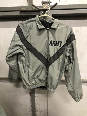 Куртка ветровка светоотражающая армия США IPFU большая военная серая черная на молнии L - Изображение 1 из 2