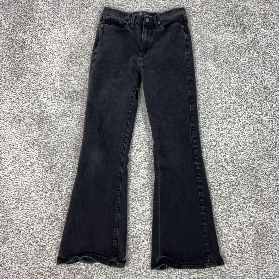 GAP 70s Flare Jeans Womens 8 / 29 Black Denim High Rise Stretch Retro Capsule - Image 1 of 4