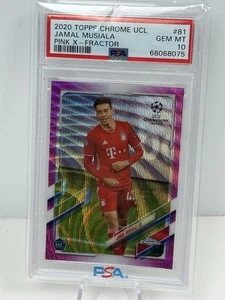 Jamal Musiala 2020-21 Topps Chrome UCL PSA 10 Pink X-Fractor Rookie - Picture 1 of 7