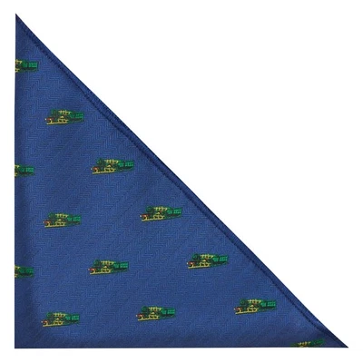 Pochette De Costume En Herringbone Bleu Marine Brodée - Photo 1/2