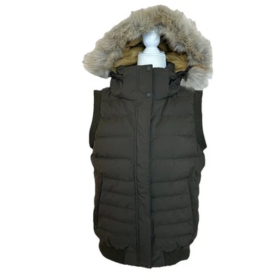 prana женщин маленький Shiroma бомбардировщик пуховик жилет вниз заполнения выстеганный черный оливковый - Изображение 1 из 4