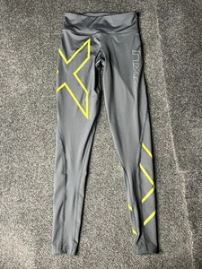 2XU Compression Tights Womens Extra Small Grey Lime Mid Rise Pants Tall Ladies - Bild 1 von 13