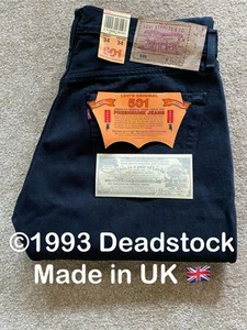 Levi’s 501 Vintage 90s Made In UK Deadstock W33 L33 505 no selvedge big E USA - Picture 1 of 19