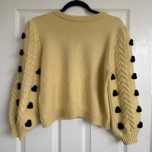 Shrimps Yellow Pom Pom Bubble jumper 50% Merino Sweater XL 40" Chest Thick lux - Picture 1 of 8