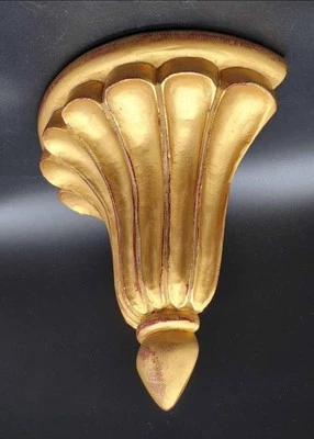 Estante flotante escultórico dorado Art Nouveau Hollywood Regency - De colección... Foto 1 de 4