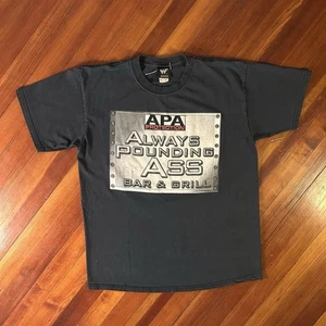 Black T Shirt XL WWF APA Vintage 90s Acolytes Protection Agency USA Made - Picture 1 of 13
