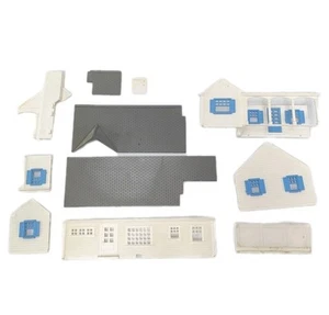 Vintage Plasticville O & S Scale Ranch House weiß mit blauem Dach 1952 Zug Hobby - Bild 1 von 5
