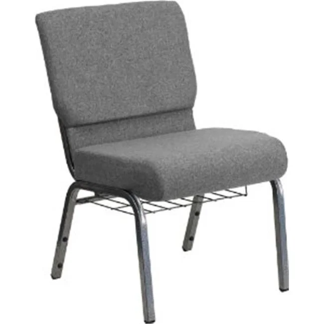 Flash Furniture XU-CH0221-GY-SV-GG HERCULES Series 21 in. Extra Wide Gray Sta... — 第 1/1 张图片