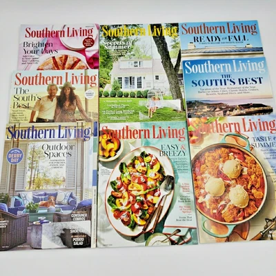 Southern Living Magazine Lot of 8 Issues Hospitality Food Decorating 2022-2025 - Image 1 of 4