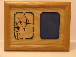 Archery 5x7 wood insert in a wood frame, NOS, holds a Cut down 4x6 photo - Picture 1 of 3