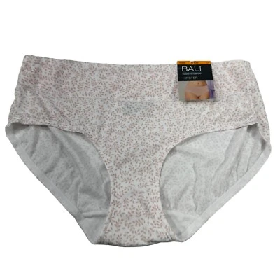 Bali Mujer Talla 7 Grande Panty Calzoncillo Hipster Blanco Marrón Floral Nuevo Con Etiquetas Foto 1 de 4