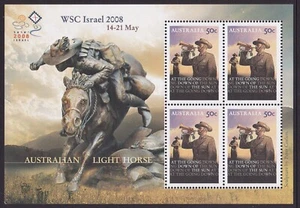 Australia 2008 WSC Israel Aust Light Horse - Stamps Mini Sheet, MUH - Picture 1 of 1