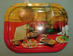 ANCIEN PLATEAU DE SERVICE VINTAGE PATÉ DE LAPIN CANARD CHASSEUR 70's MASSILLY - Picture 1 of 7