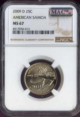 2009-D American Samoa Quarter NGC MS67 Business Strike SALE - Image 1 of 2