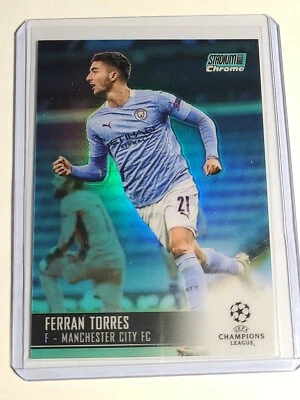 2021 TOPPS STADIUM CLUB CHROME #081 FERRAN TORRES MANCHESTER CITY AQUA 127/199  - Image 1 of 2