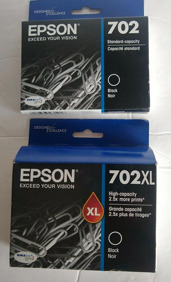 Epson 702 Genuine Black Ink Cartridge T702120 DURABrite