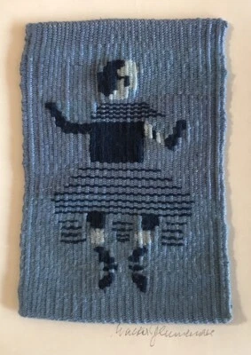 VTG HANDWOVEN Dancer Dancing TAPESTRY WALL ART TEXTILE FOLK ART Walter Blumenau - Image 1 of 4