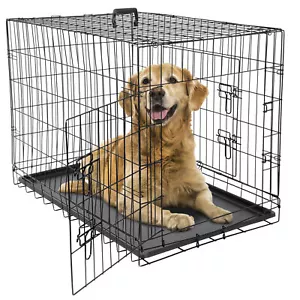 "Hundekäfig Kiste Zwinger klappbar Metall Haustierkäfig Doppeltür/Tablettpfanne 30"" 36"" 42" - Bild 1 von 32