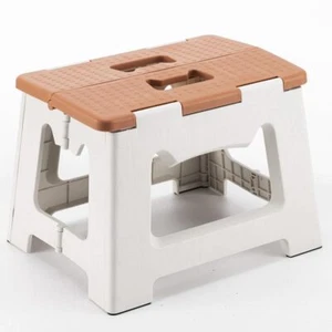 9" Foldable Step Stool 300LB Capacity Lightweight Kitchen Bathroom Khaki - Picture 1 of 7