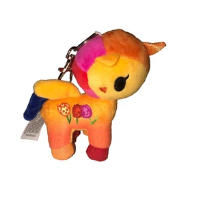 Tokidoki Unicorn Keychain Plush Mini Blind Bag Orange Tulip Flower Power open - Picture 1 of 5