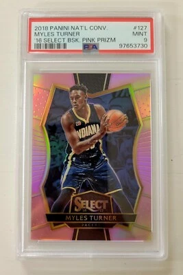 2016 Panini Select National Convention Pink Prizm /15 Myles Turner PSA 9 Mint - Image 1 of 2