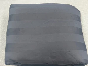 Charter Club Damask Stripe 550 TC King Duvet Set Charcoal Dark Grey Preowned - Picture 1 of 6