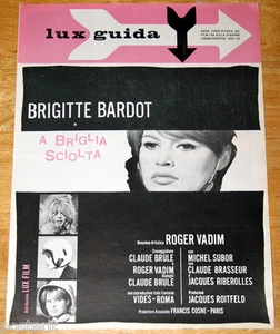 guida pubblicitaria LUX film A BRIGLIA SCIOLTA Brigitte Bardot Roger Vadim 1961 - Picture 1 of 3