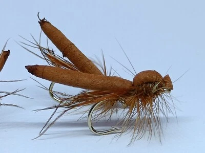 WET YOUR FLY 3 x Papa lange Beine braun Größe 10 auf Kamasan Haken