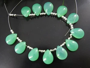 14X10MM Chrysoprase Green Chalcedony Smooth Teardrop,Drop,5 Matched Pair - Picture 1 of 6