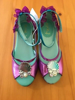 NWT Disney Store Ariel Shoes Costume Shoes Little Mermaid Girls 7/8, 9/10,11/12 - Image 1 of 4