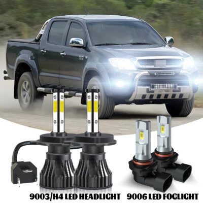 Faros LED de haz alto y bajo + kit de faros antiniebla 6000 k para Toyota Hilux 2004-2019 Foto 1 de 4