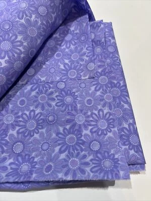Purple Floral Quilting Sewing Textile Art Filler Cotton Fabric 68" X 47" - Image 1 of 4