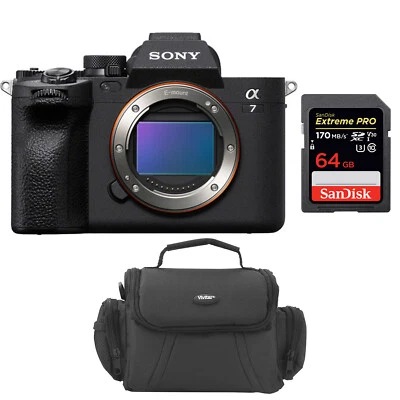Sony a7 IV Mirrorless Camera + 64GB Extreme Pro SD Card + Camera Bag - Image 1 of 4