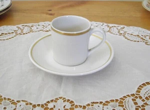 Vintage Syracuse China White Gold Demitasse Cup & Saucer ~ - Picture 1 of 9