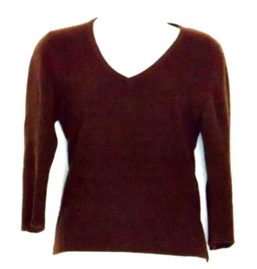 Suéter HALÓGENO 100% Cachemira Marrón Talla S Detalle 3/4 Botones Manga - Imagen 1 de 3